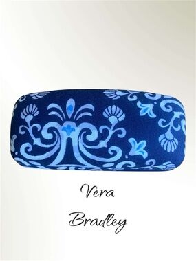 Vera Bradley Navy and Light Blue Floral Hard Eyeglass Case NWT